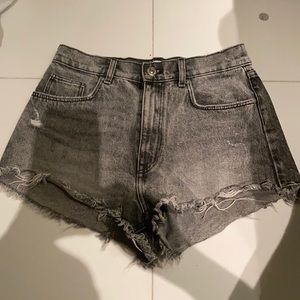 Zara grey jean shorts